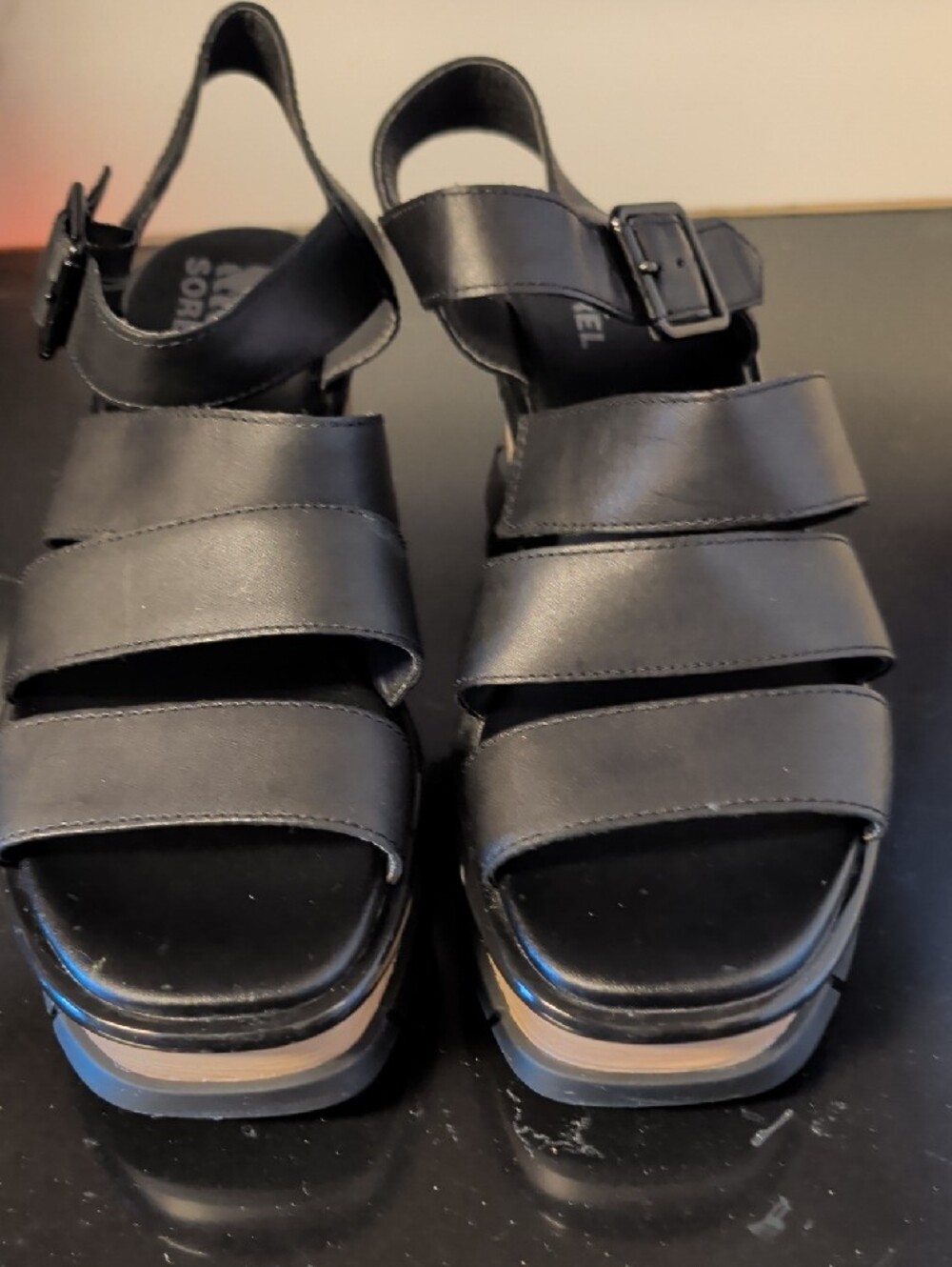 Sorel Women's Joanie™ III Ankle Strap Wedge Sandals Size 9 Used Exc - Picture 8 of 11